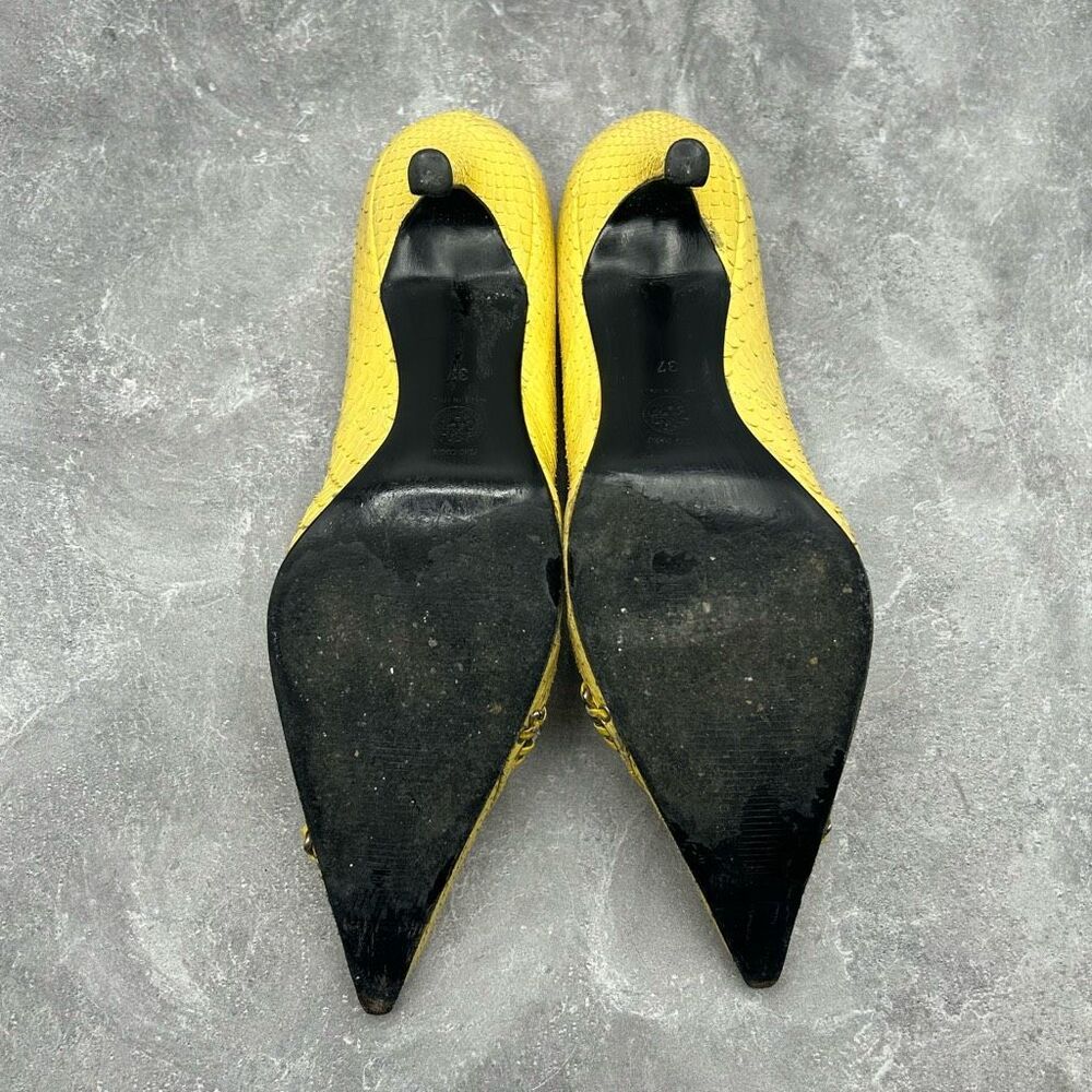 Vintage Versace Classic Python Chain Yellow Leath… - image 7